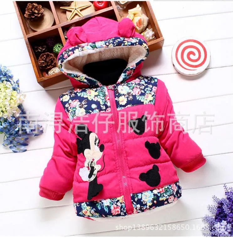 2016 fashion children's down jacket; cartoon children's winter coat jacket free shipping