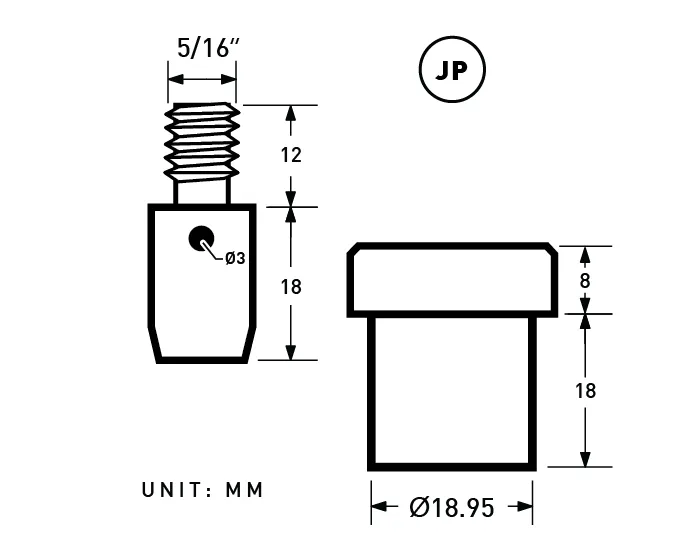 9.5mm Double Cap Flat Head Rivet | EK-DF95*10