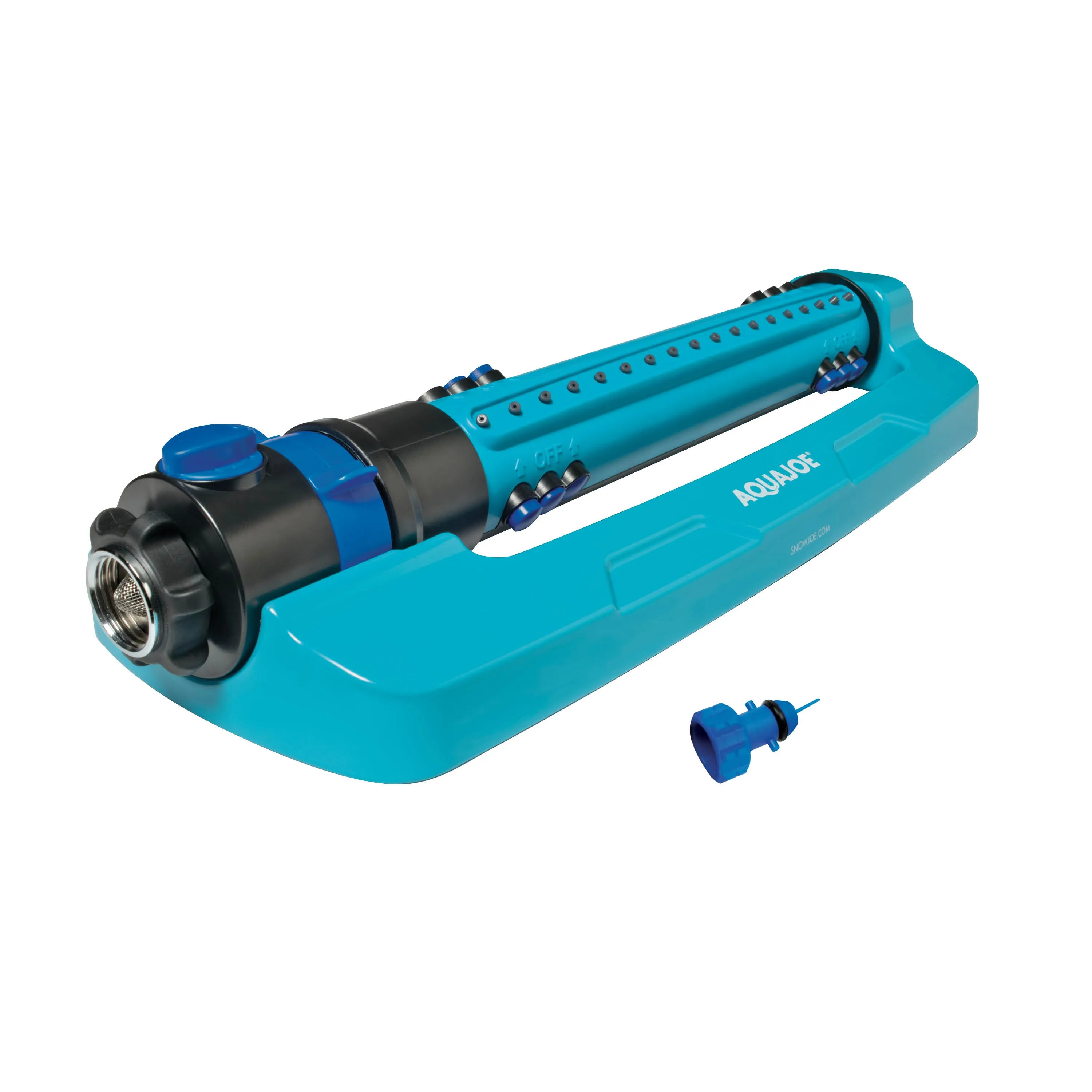 Aqua Joe AJ-OMS18-TRB Indestructible Metal Base Oscillating Sprinkler | Customizable Coverage | 4500 sq ft Max Coverage