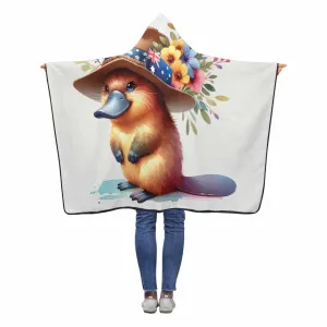 Australian Animal Platypus Awd1319  Hooded Blanket 50"x40"