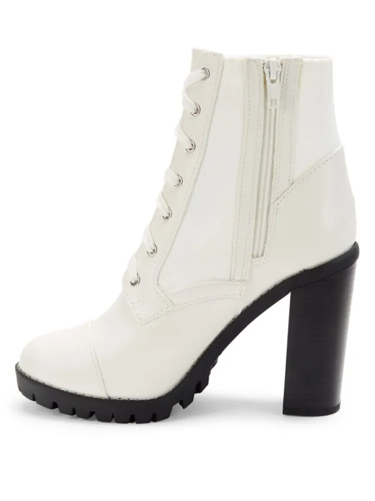 Bcbgeneration Pilas Oxford Block Heel Boots in Bright White