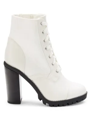 Bcbgeneration Pilas Oxford Block Heel Boots in Bright White