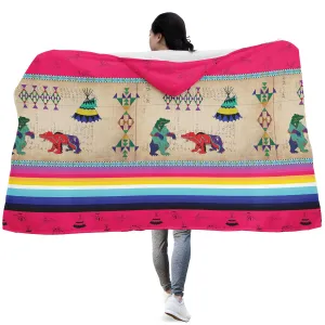 Bear Ledger Berry Hooded Blanket