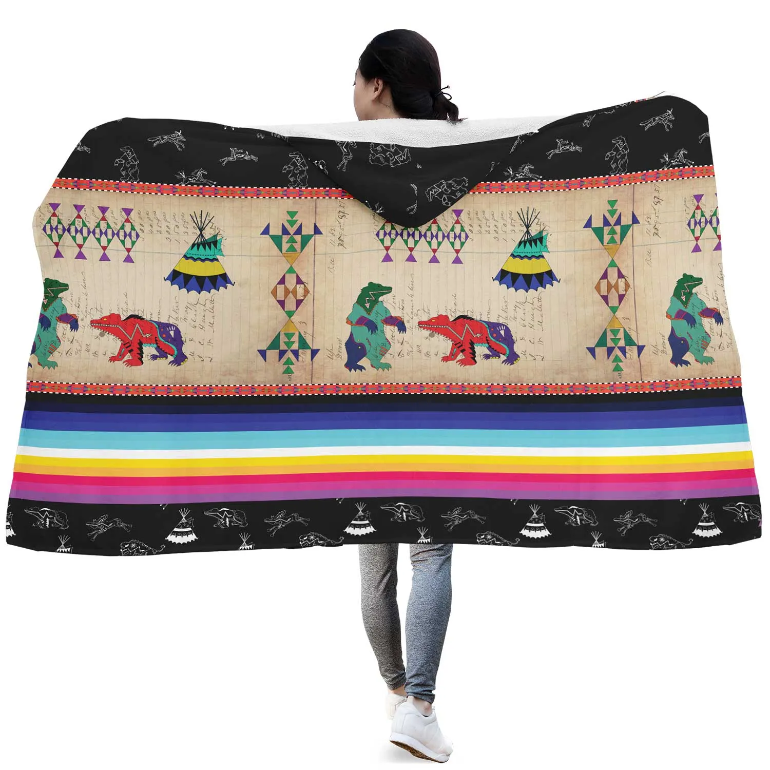 Bear Ledger Black Sky Hooded Blanket