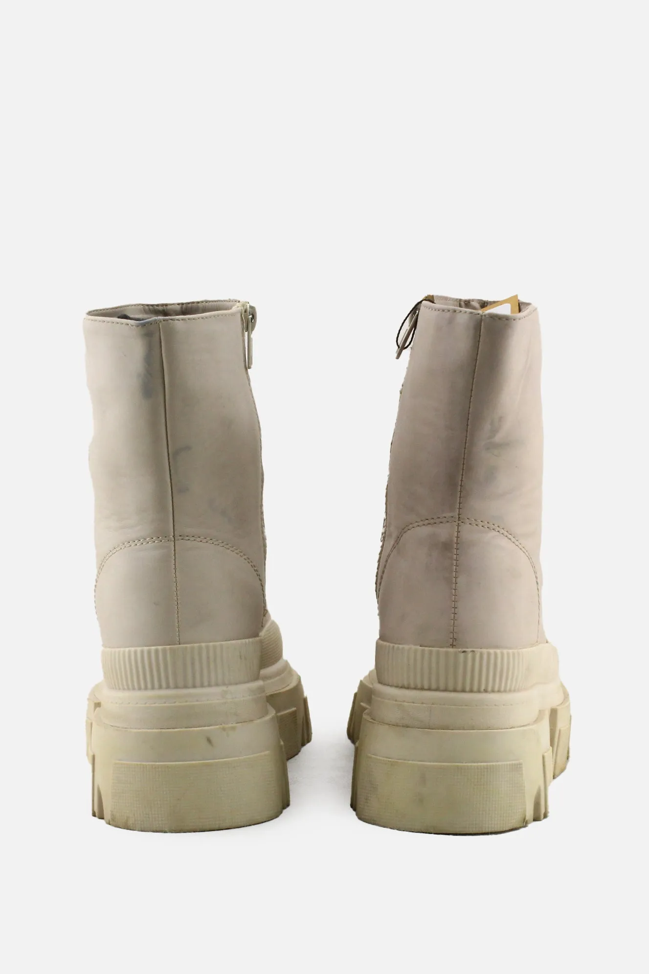 Bershka Zipper Block Ankle Boots | 100% Authentic Leather