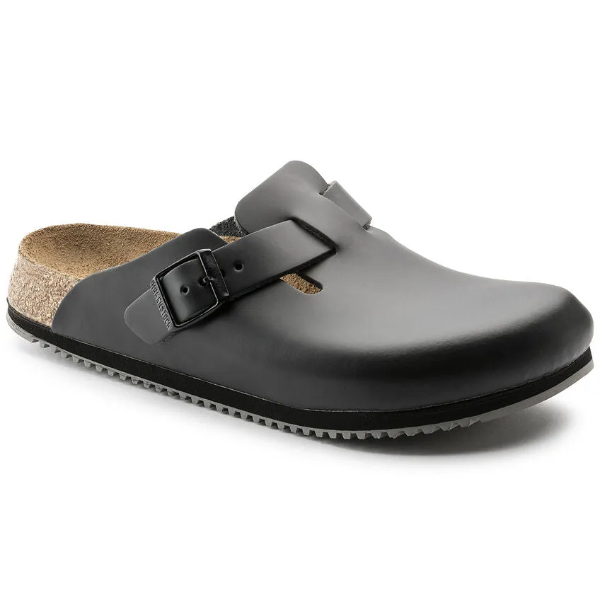 BIRKENSTOCK BOSTON SUPER GRIP - BLACK LEATHER