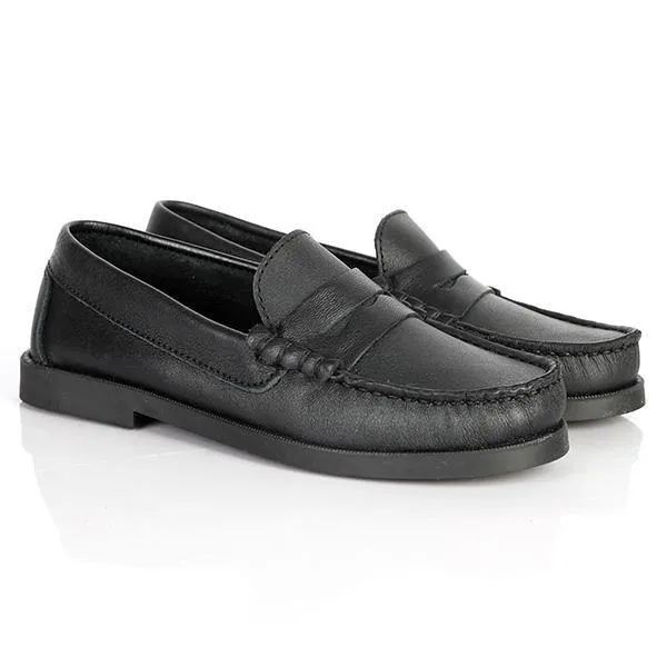 BOYS BLACK FORMAL LOAFERS SHOES