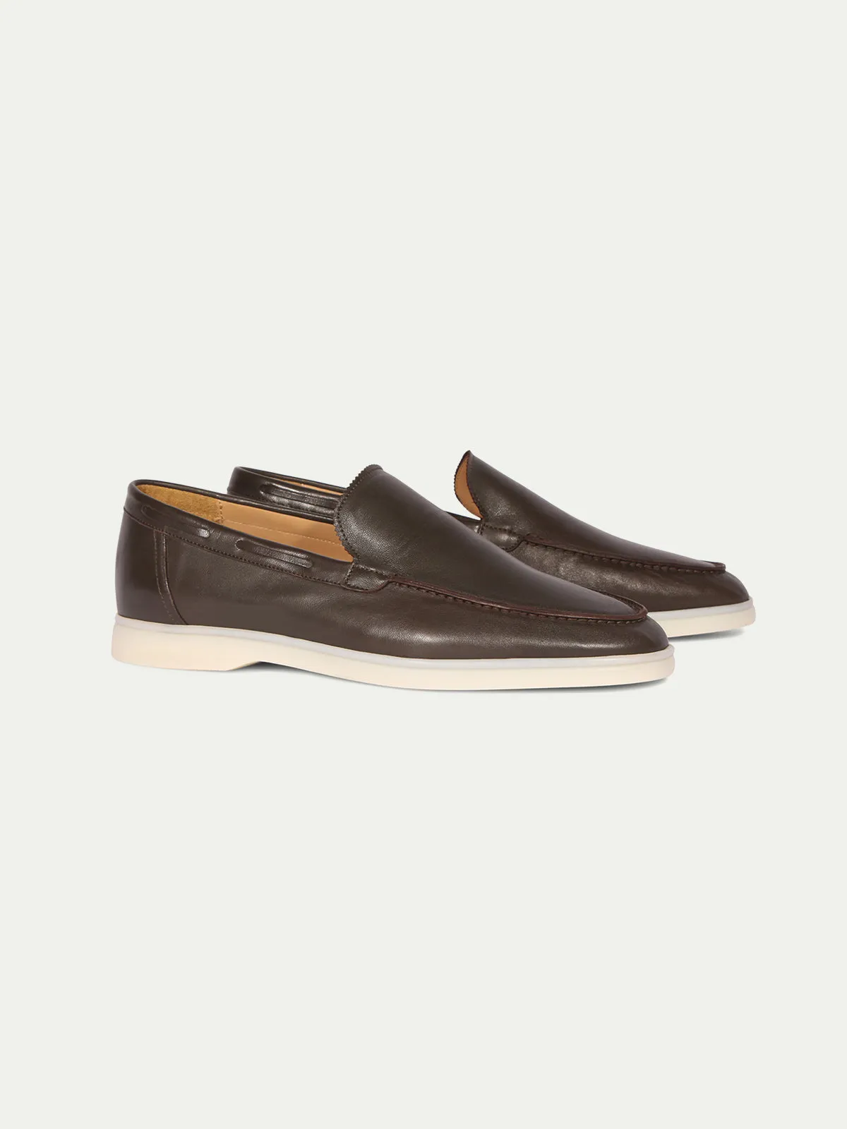 Brown Leather Yacht Loafers