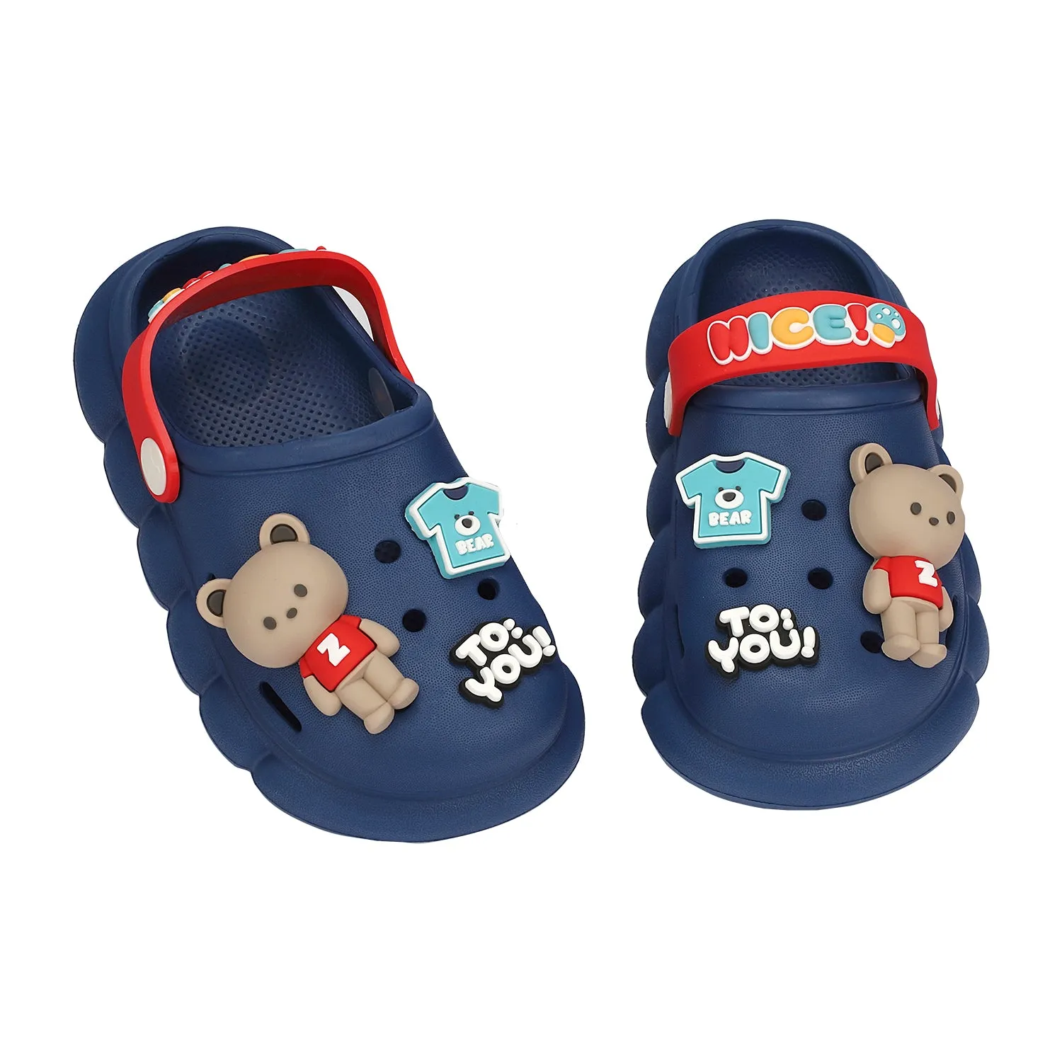 Bunny & Baby T-Shirt Applique Clogs - Blue