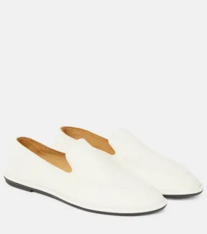 Canal loafers in leather The Row, white