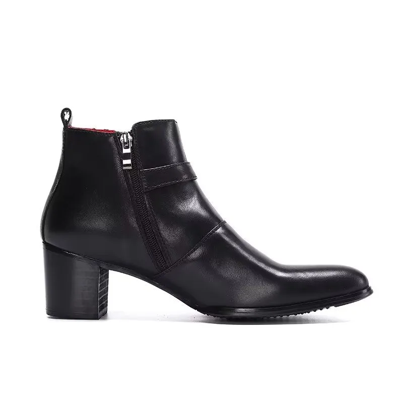 Chic Leather Power Ankle Boots