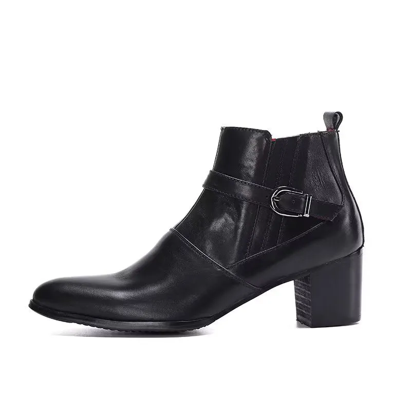 Chic Leather Power Ankle Boots