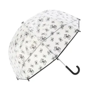 Clear Umbrella With Black Bow Print