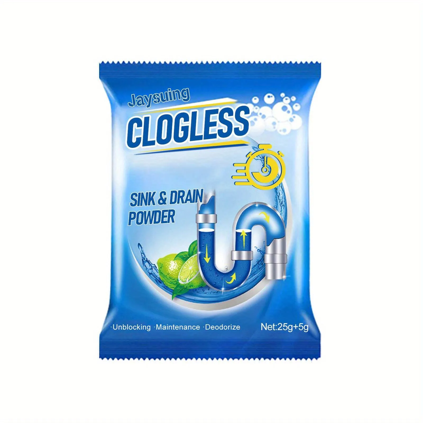 Clogless Sink Drain Powder  Powerful Dredging Agent