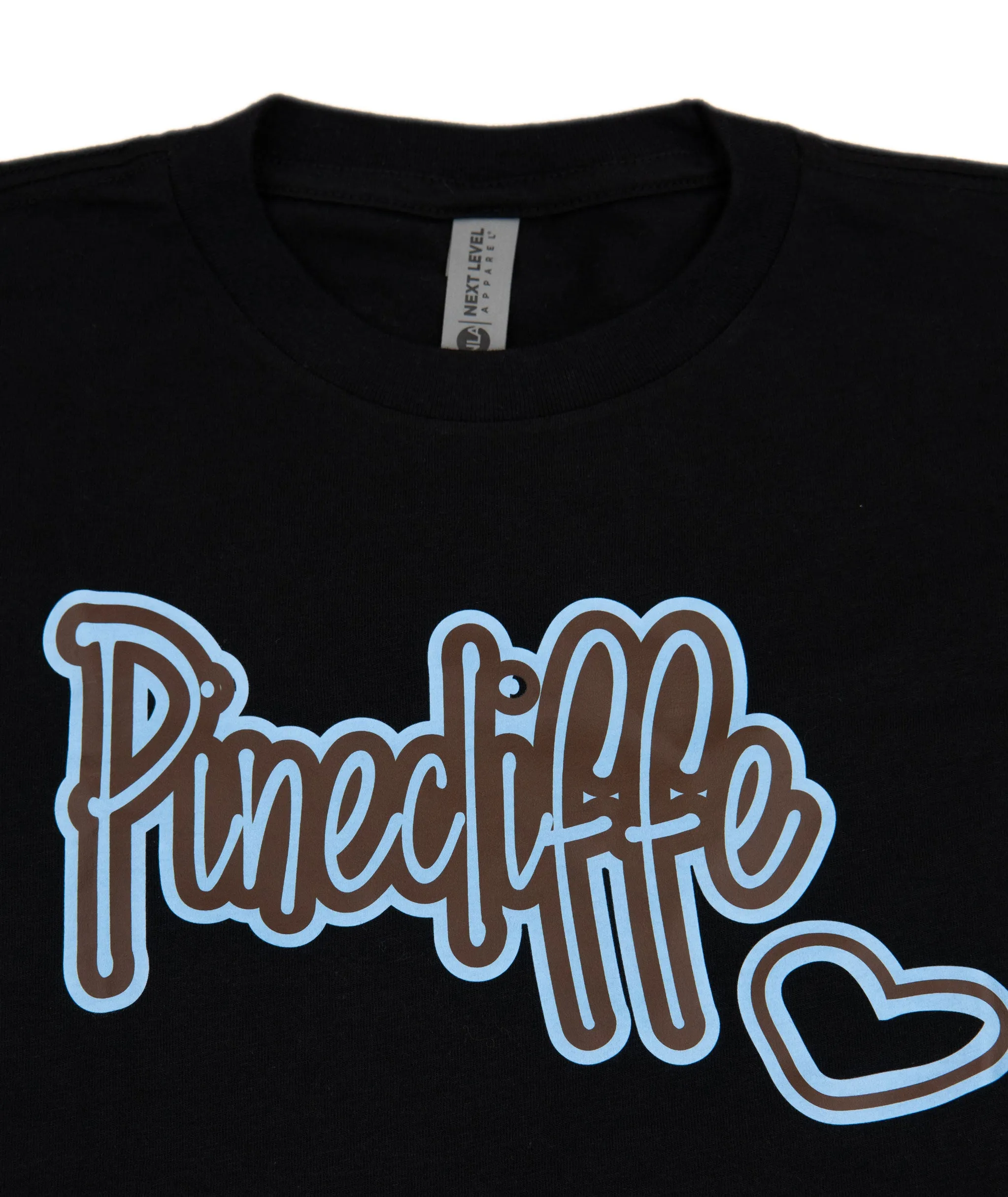 Cursive Heart Black Camp Tee