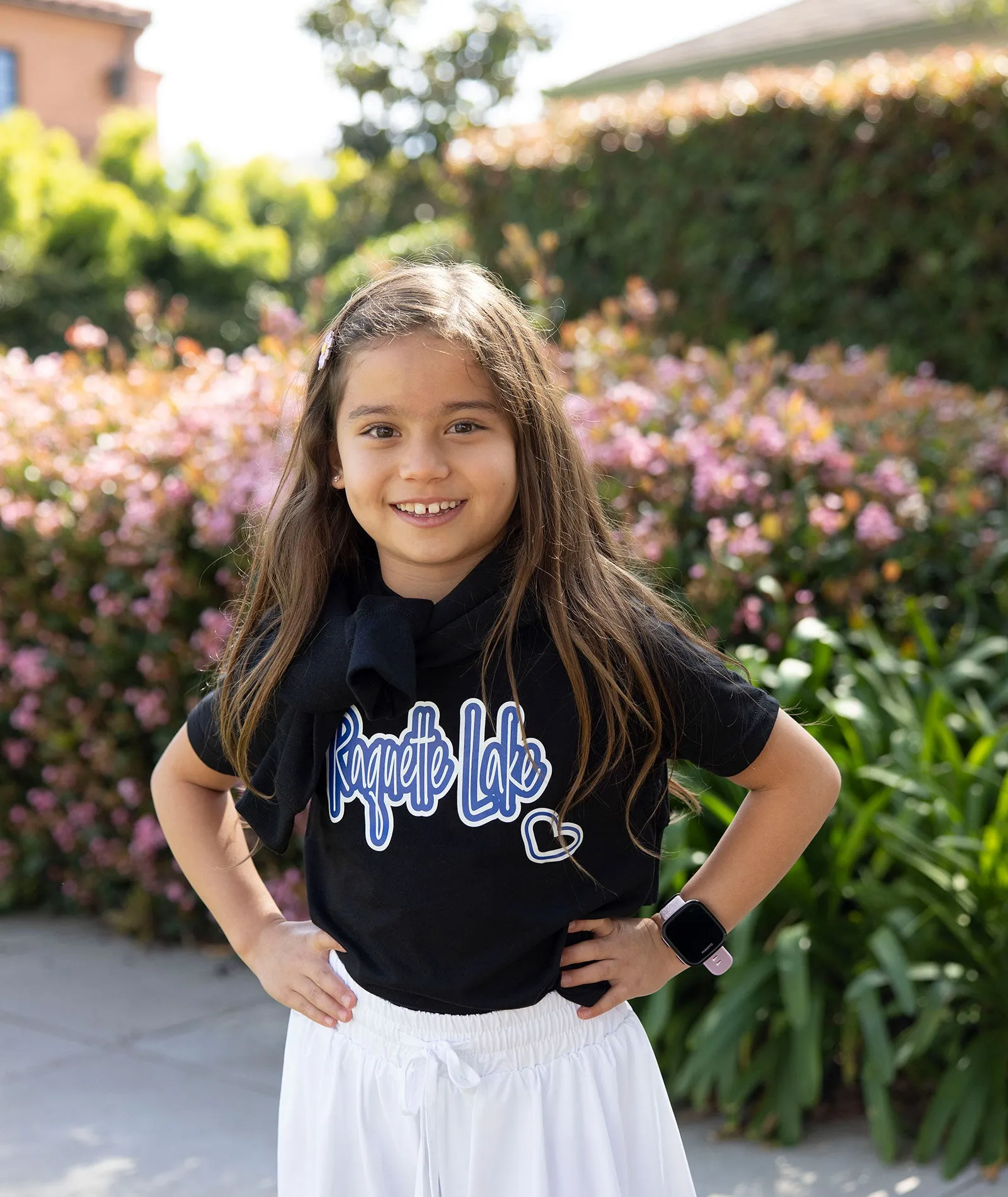 Cursive Heart Black Camp Tee