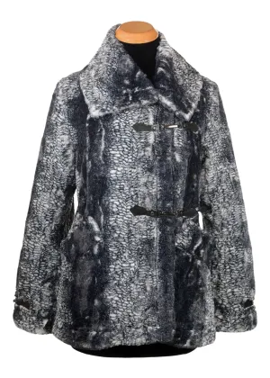 Dietrich Coat - Luxury Faux Fur Black Mamba (One Small!)