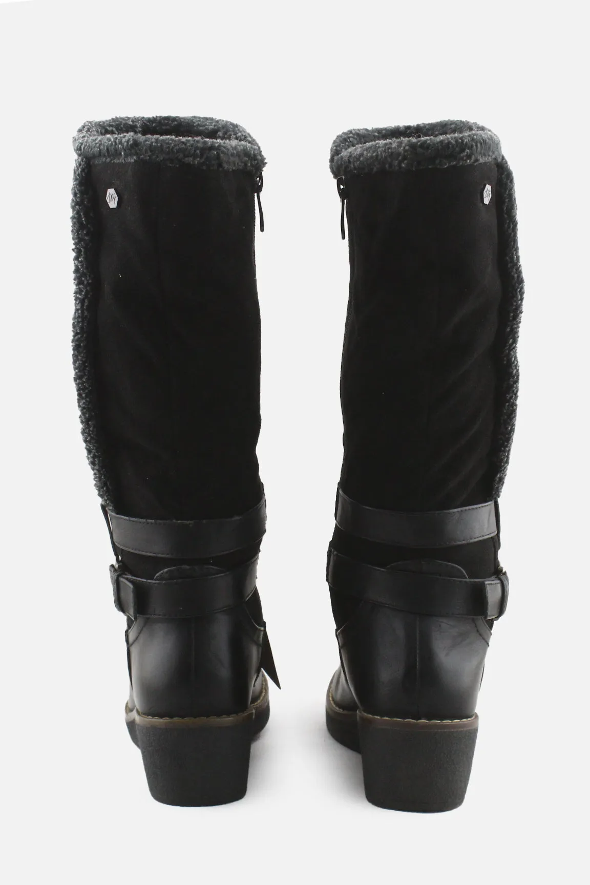 Diety Zipper Buckle Strap Snow Boots | Suede