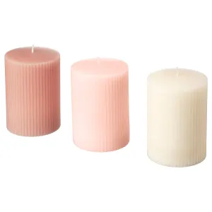 Digital Shoppy Unscented Block Candle - Pack of 3(Sweet Pea and Light Orange)