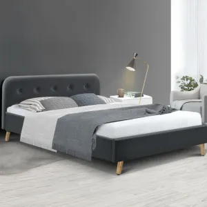 Double Package | Tarcoola Bed Charcoal & Glay Bonnell Spring Mattress (Medium Firm)