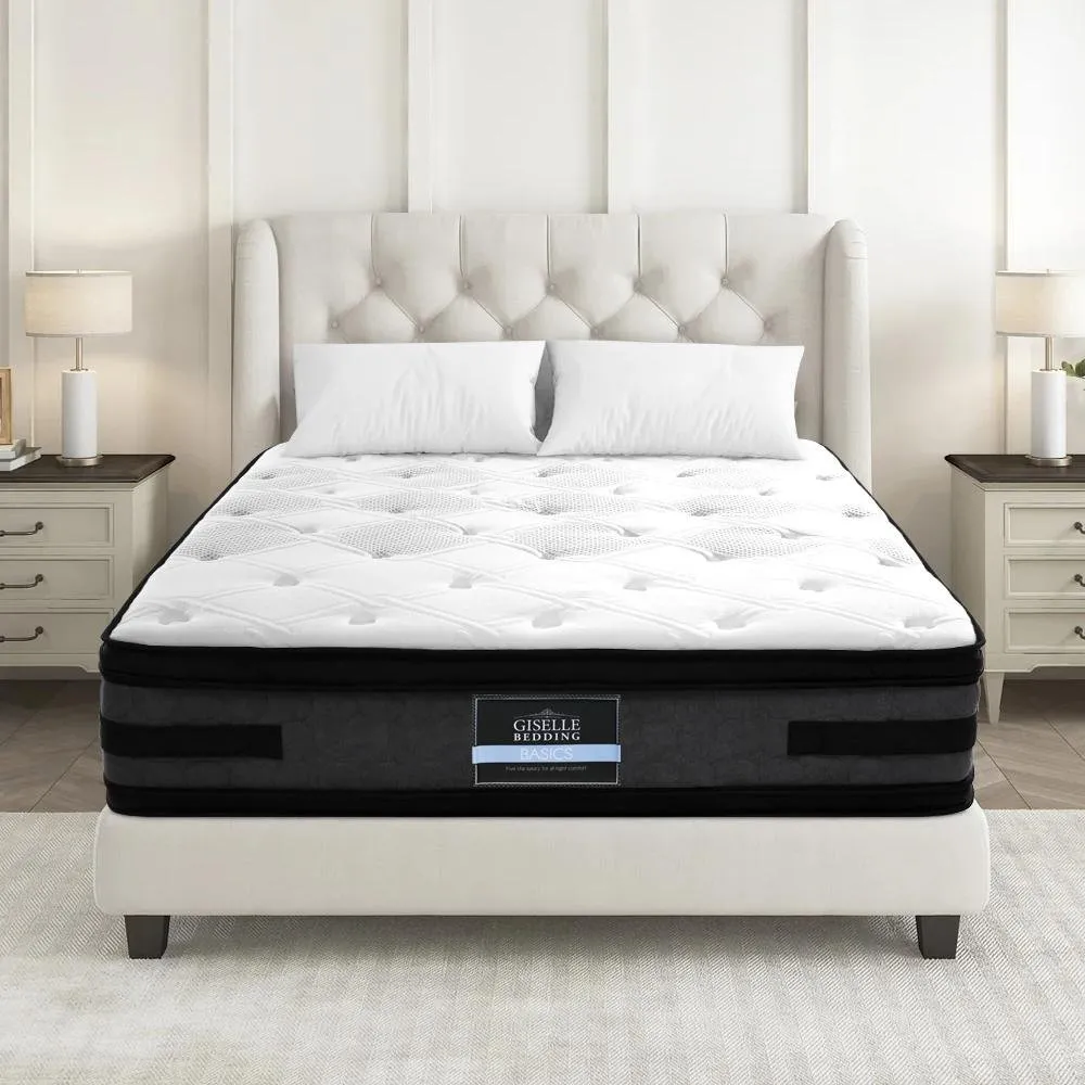 Double Premium Package | Altona Bed Grey, Luna Series Euro Top Mattress (Medium Firm) & Bamboo Mattress Topper!