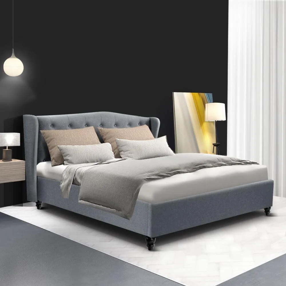 Double Premium Package | Altona Bed Grey, Luna Series Euro Top Mattress (Medium Firm) & Bamboo Mattress Topper!