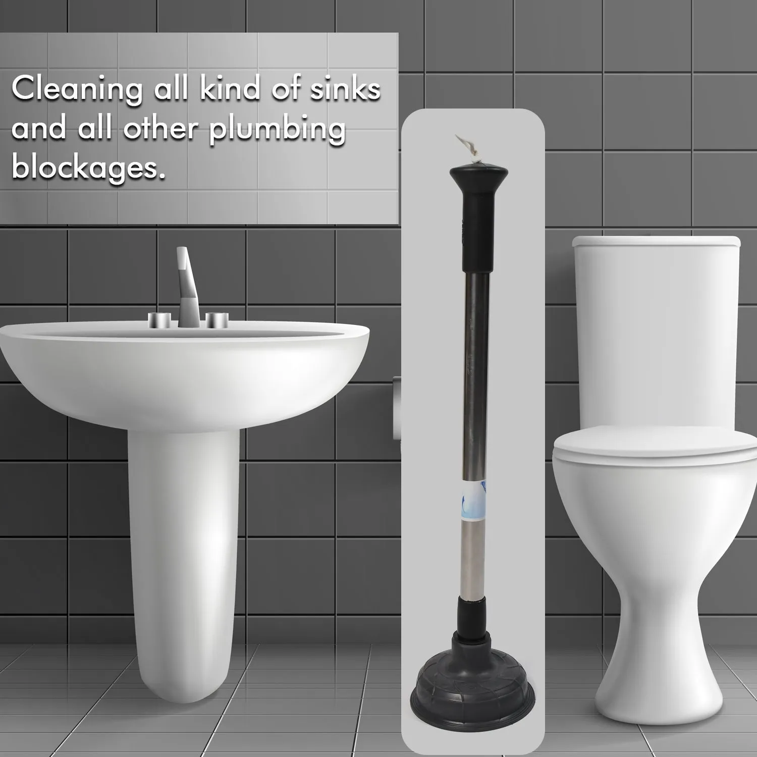 Drain Unblocker Cleaner Sink Plunger Cleaning Pump For Kitchen Sink, Toilet, Bathroomoilet_plunger_pump