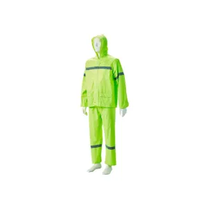 DROMEX LIME GREEN RUBBERIZED RAIN SUIT WITH REFLECTIVE SIZE L