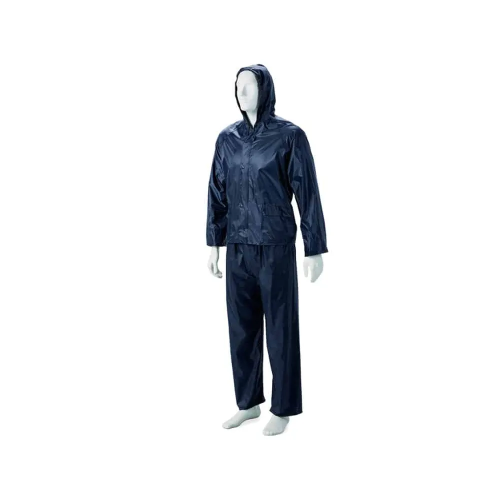 DROMEX NAVY BLUE RUBBERIZED RAIN SUIT SIZE EXTRA LARGE