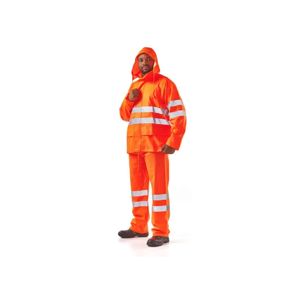 DROMEX ORANGE HYDROPLUS  PU RAIN SUITS COLOUR-ORANGE SIZE L