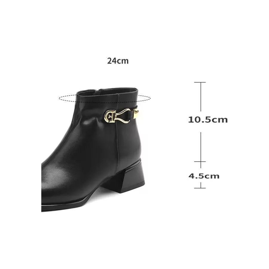 Elegant Cow Leather Pointed Toe Tall Ankle Boots