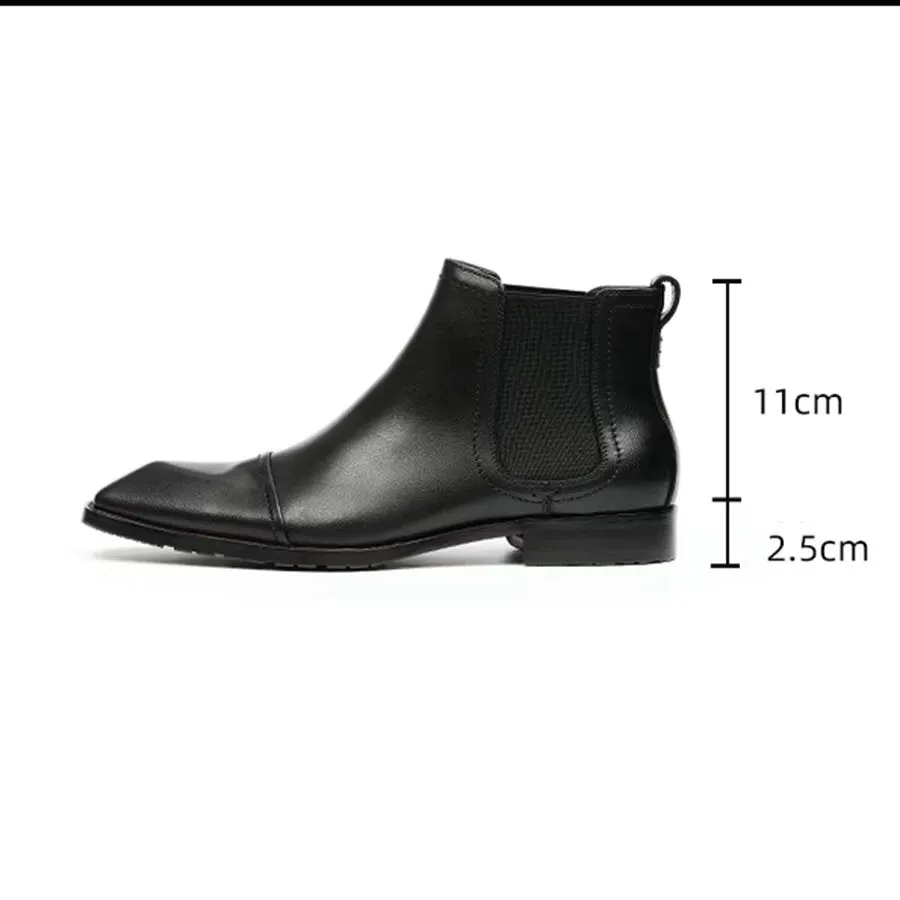 Elegant Leather Square Toe Patent Chelsea Ankle Boots