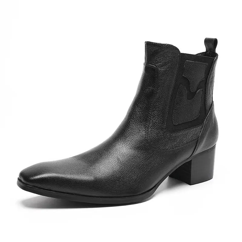 Exotic Serpent Leather Zipper Dress Boots