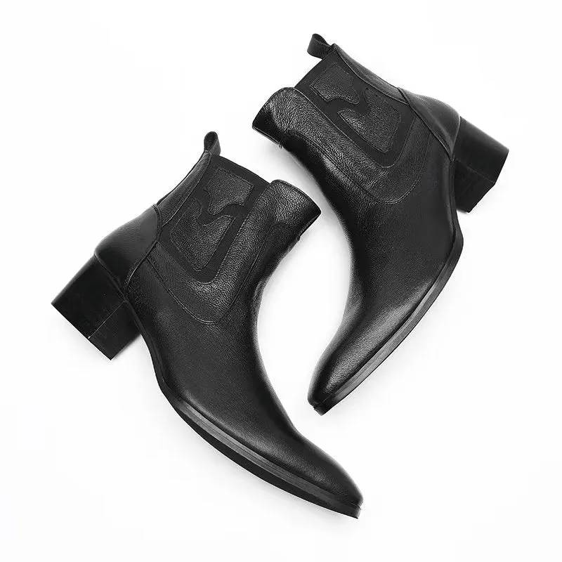 Exotic Serpent Leather Zipper Dress Boots