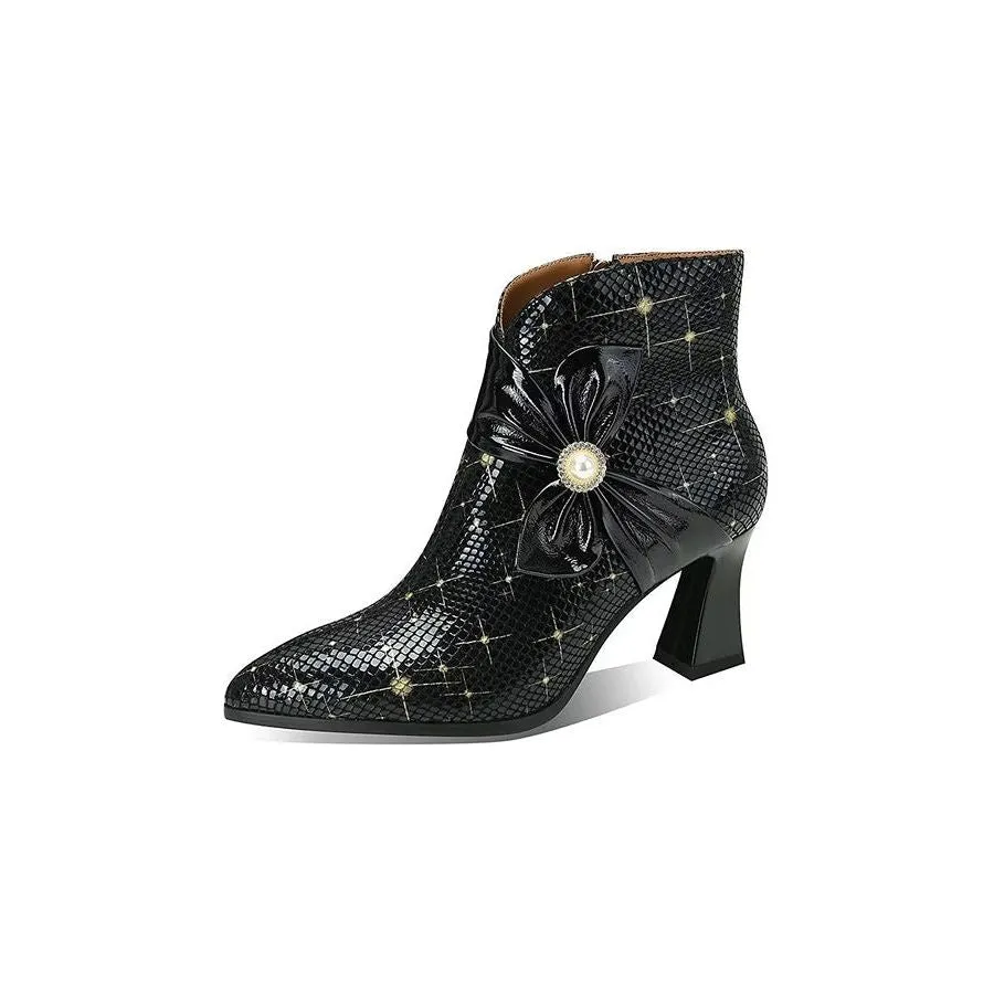 ExoticLuxe Autumn Texture Ankle Boots