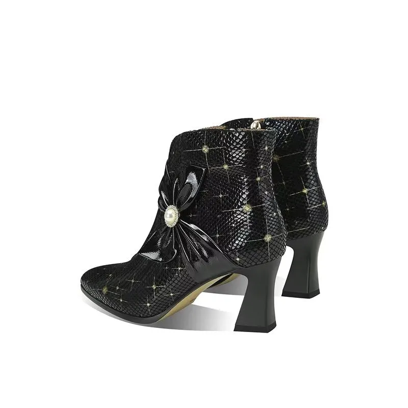 ExoticLuxe Autumn Texture Ankle Boots