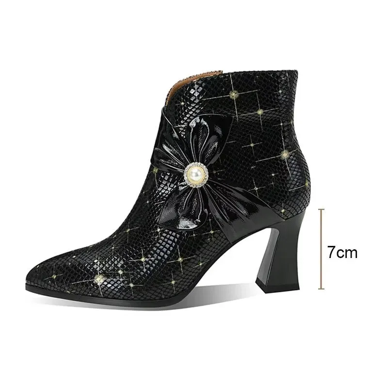 ExoticLuxe Autumn Texture Ankle Boots