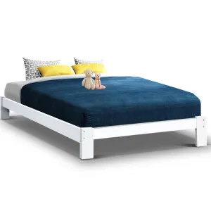 Fairy Wooden Double Bed Frame White