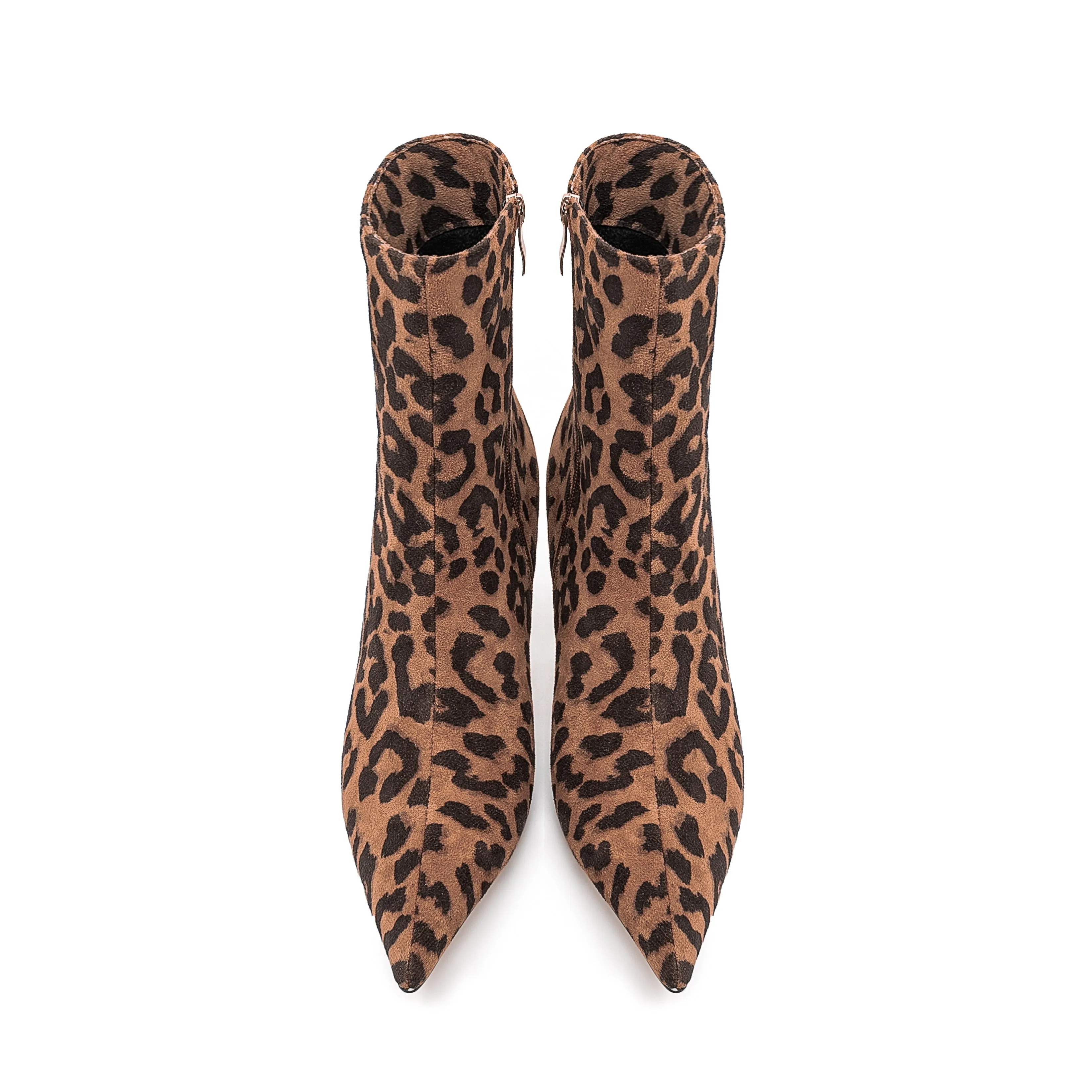 FlockLux Leopard Pointed Toe High Heeled Boots