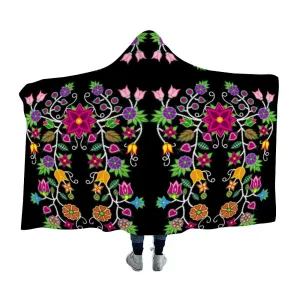 Floral Beadwork - 01 Hooded Blanket