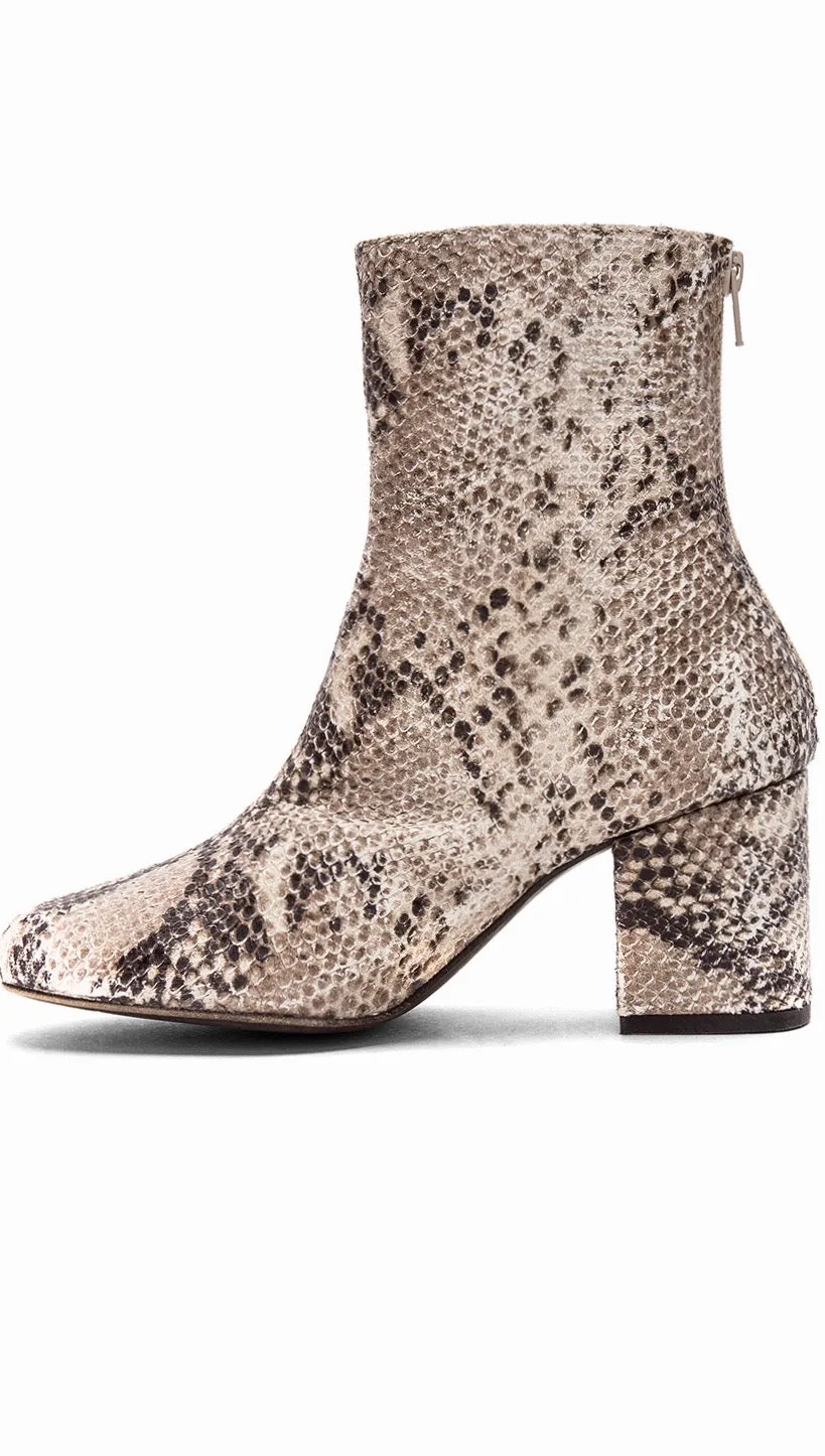 Free People Cecile Ankle Boots Taupe Snake