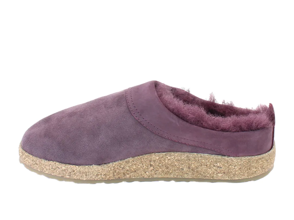 Haflinger Clogs Sheepskin Snowbird Aubergine