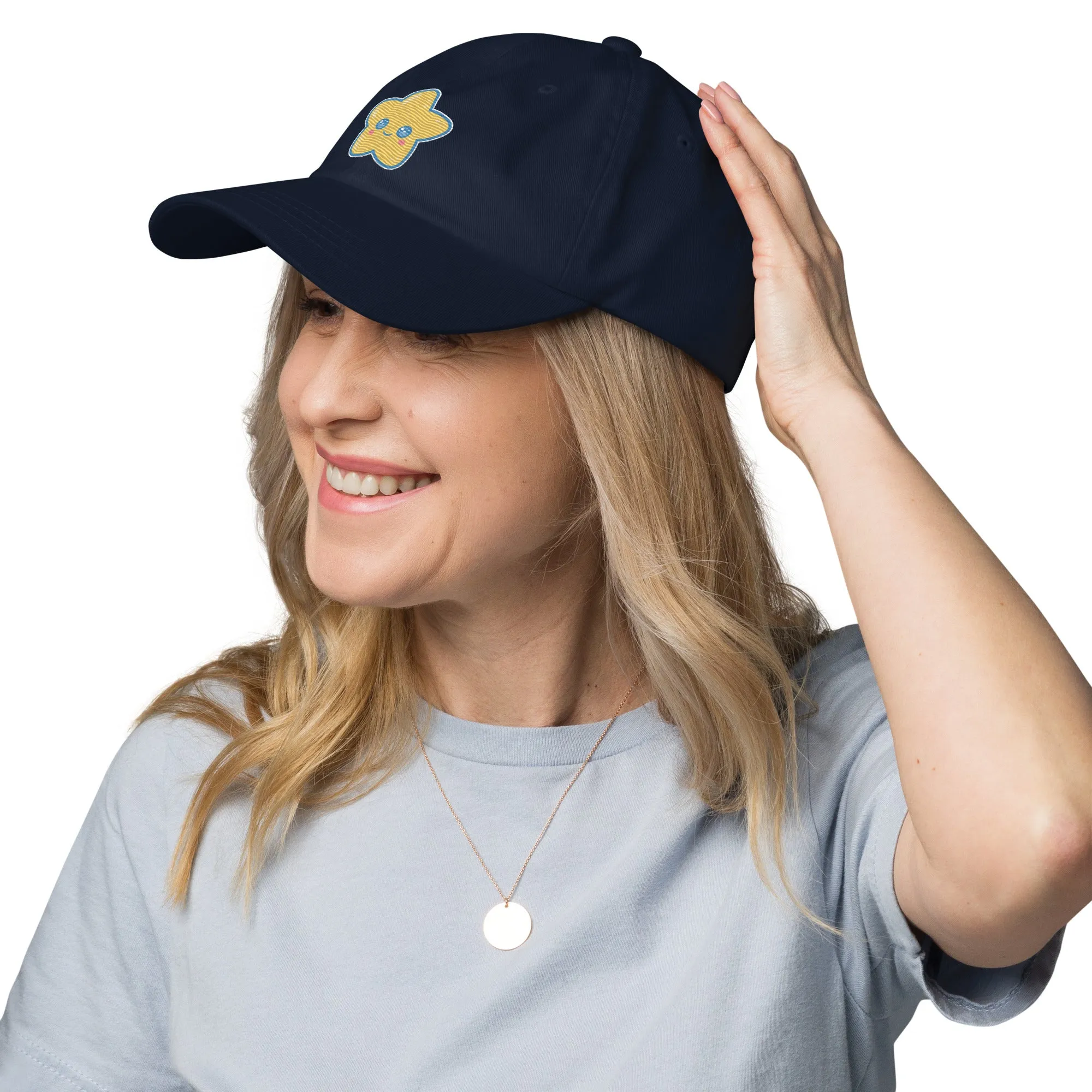 Kawaii Star Embroidered Navy Hat