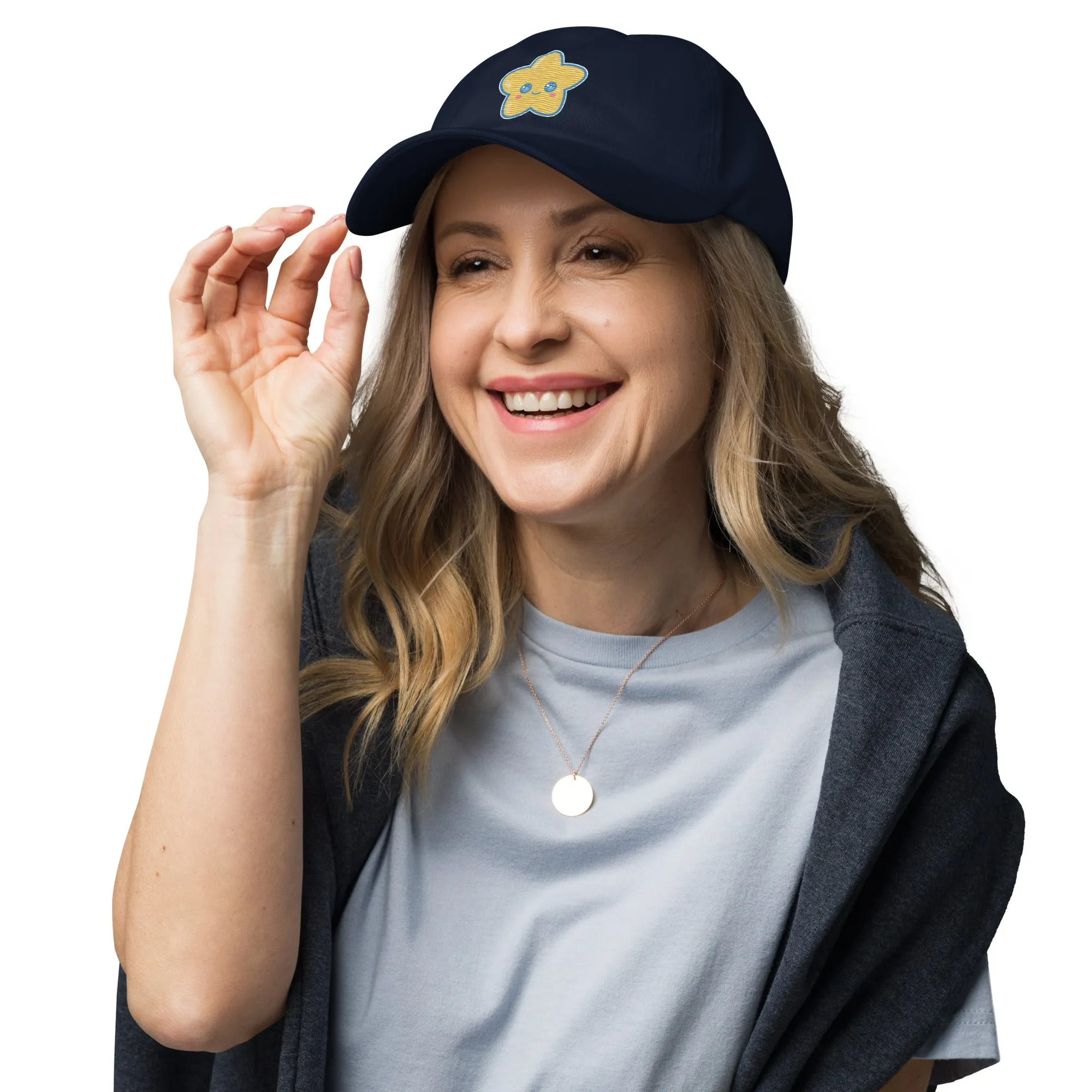 Kawaii Star Embroidered Navy Hat