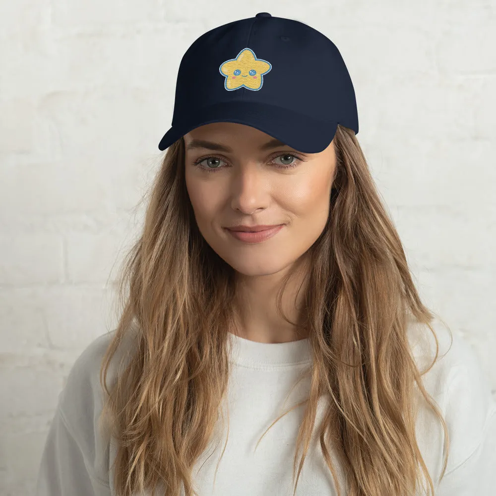 Kawaii Star Embroidered Navy Hat