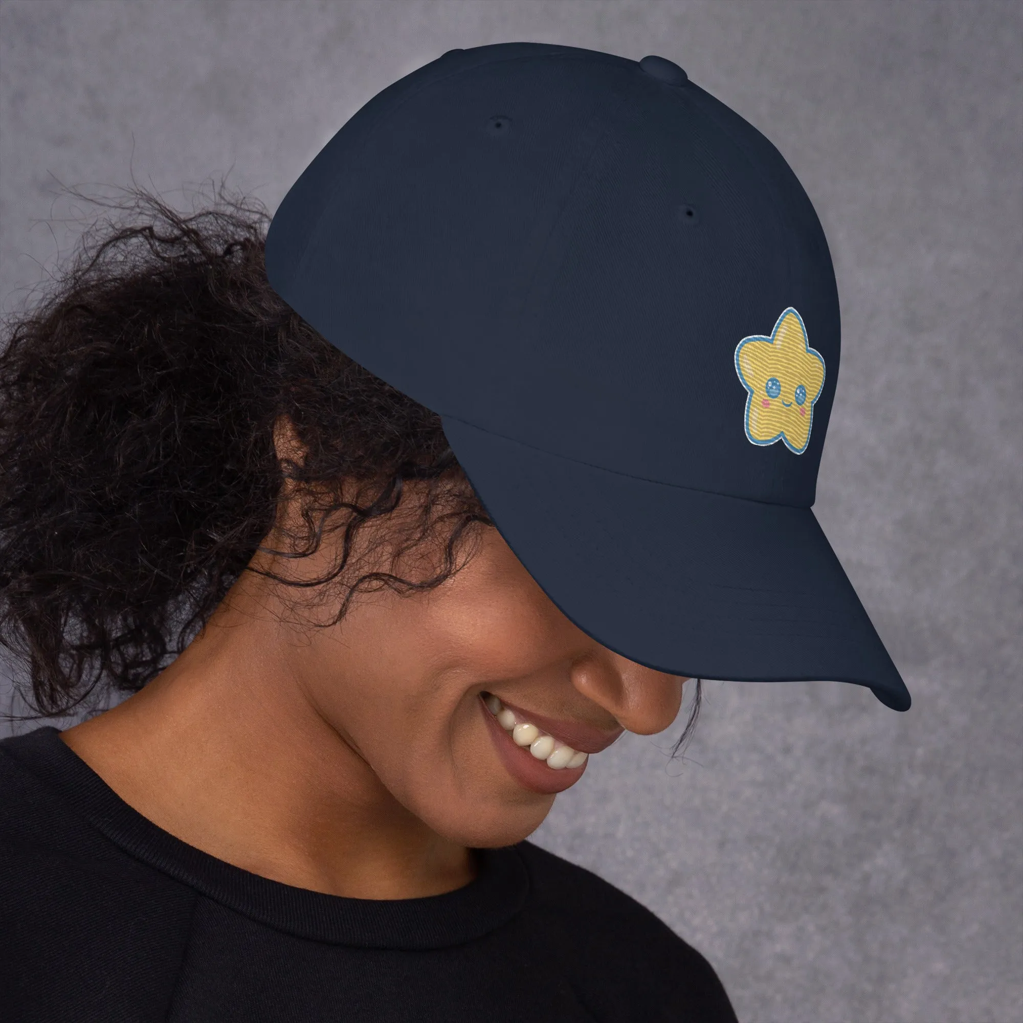 Kawaii Star Embroidered Navy Hat