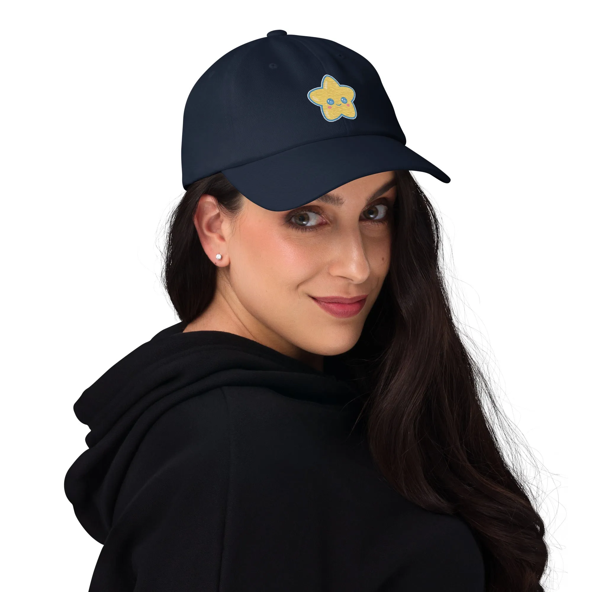 Kawaii Star Embroidered Navy Hat