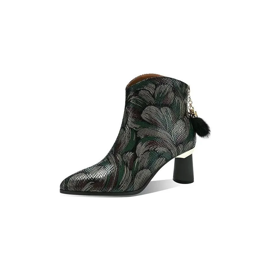 LeatherLux Exotic Autumn Ankle Boots