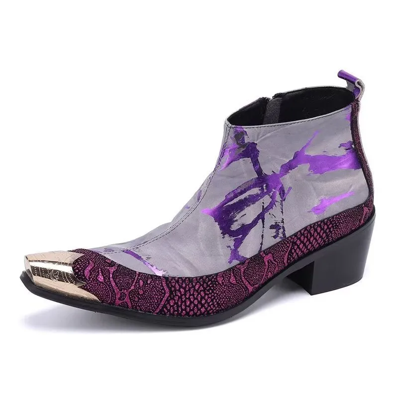 Luxe Exotic Pattern Genuine Leather Statement Boots