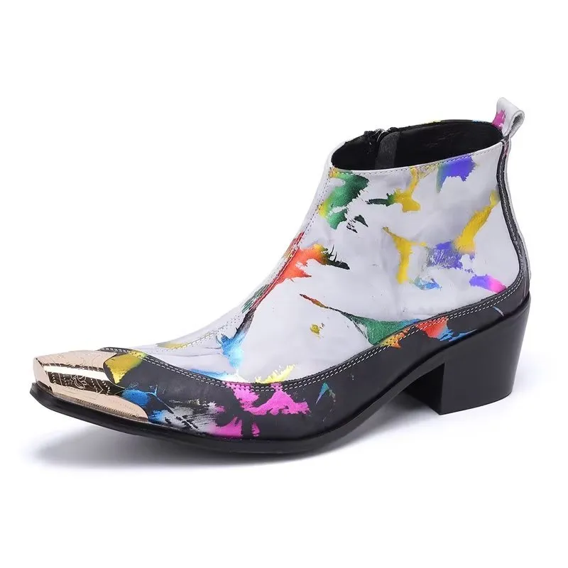 Luxe Exotic Pattern Genuine Leather Statement Boots